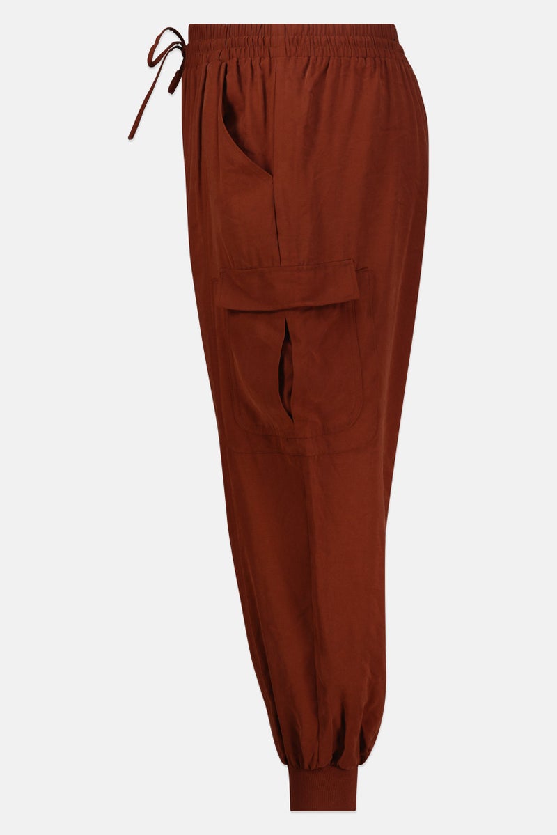 INC Women Regular Fit Solid Cargo Pants, Brown - Image 4